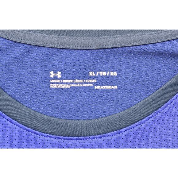 NEW Under Armour Tops Size XL Long Sleeve Crew Neck Navy Blue Stretch - Picture 7 of 8